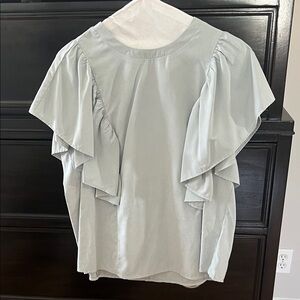 Listicle Soft Gray Flutter Sleeve‎ Blouse